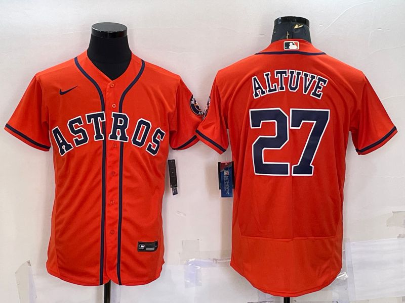 Men Houston Astros 27 Altuve Orange Elite Nike 2022 MLB Jersey